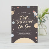 De eerste reis rond de ruimte van de Zon 1st Birth Kaart (Staand voorkant)