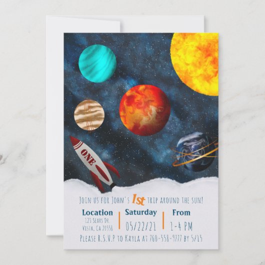 De eerste reis rond de ruimtegroomjes van de Zon Kaart (Voorkant)