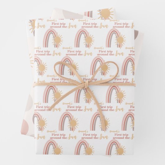 De eerste reis rond de Sun Boho Custom Inpakpapier Vel (In situ)