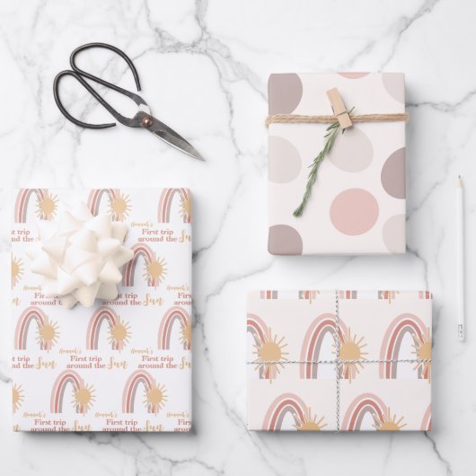 De eerste reis rond de Sun Boho Custom Inpakpapier Vel (Voorkant)