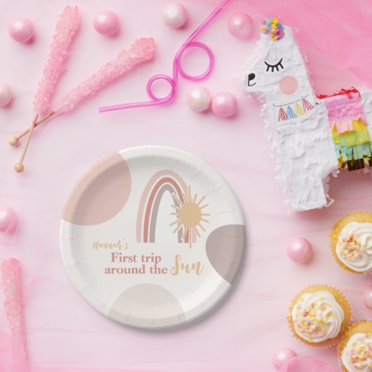 De eerste reis rond de Sun Boho Papieren Bordje (Feest)