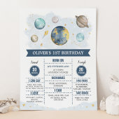 De eerste reis rond de Sun Navy Boy Birthday Stats Poster