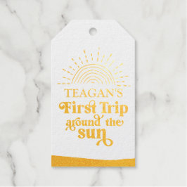 De eerste reis rond de zon eerste geboorte Folie L Cadeaulabels