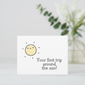 De eerste reis rond de zon! Eerste verjaardag van  Briefkaart (Staand voorkant)