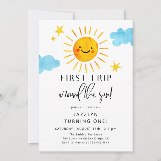 De eerste reis rond de zondag uitnodiging (Voorkant)