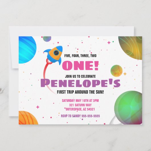 De eerste reis rond de zondag uitnodiging (Voorkant)