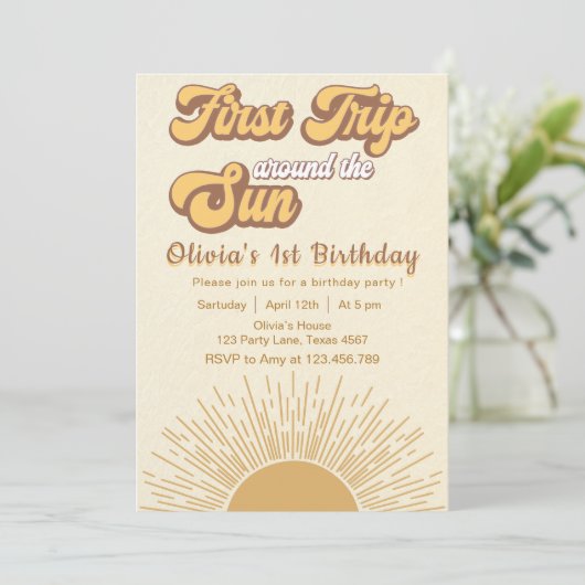 De eerste reis rond de zondag uitnodiging (Staand voorkant)