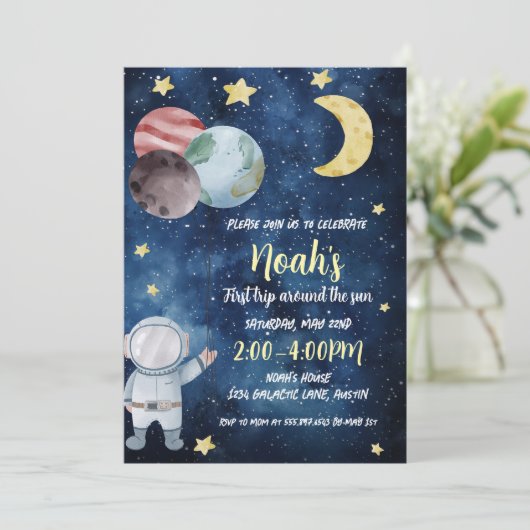 De eerste reis rond de zondag uitnodiging (Staand voorkant)