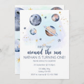 De eerste reis rond de zondag uitnodiging (Voorkant / Achterkant)