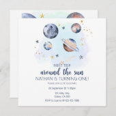 De eerste reis rond de zondag uitnodiging (Voorkant / Achterkant)