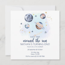 De eerste reis rond de zondag uitnodiging