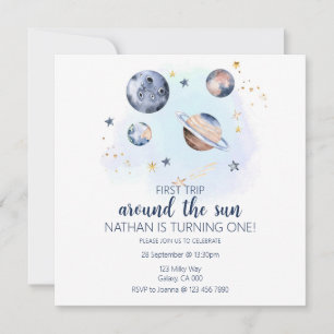 De eerste reis rond de zondag uitnodiging