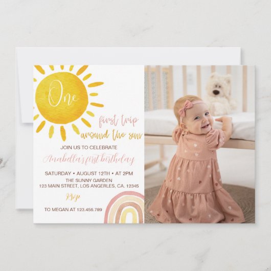 De eerste reis rond de zondag uitnodiging (Voorkant)