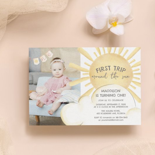 De eerste reis rond de zondag uitnodiging