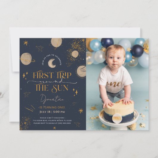 De eerste reis rond de zondag uitnodiging (Voorkant)