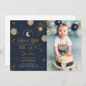 De eerste reis rond de zondag uitnodiging (Voorkant / Achterkant)