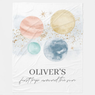 De eerste reis rond de zonneruimte fleece deken