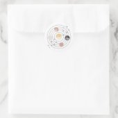 De eerste reis rond de zonneruimte ronde sticker (Tas)