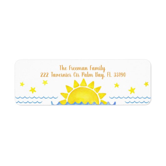 De eerste reis rond het het adresetiket van de Sun Etiket (Voorkant)