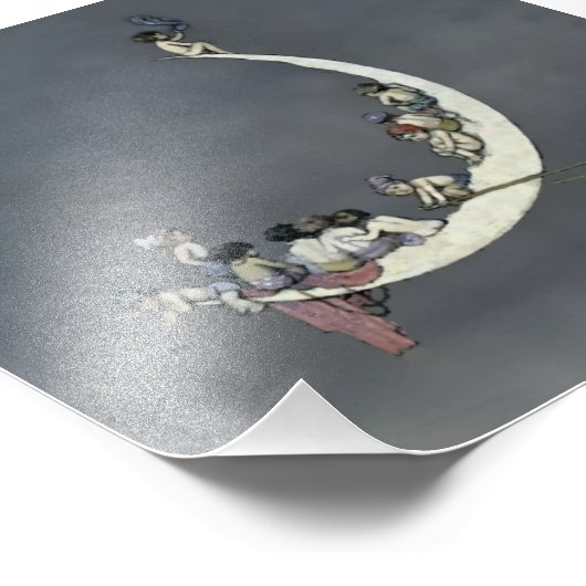 “De eerste reis van de maan” van W Heath Robinson Foto Afdruk (Hoek)