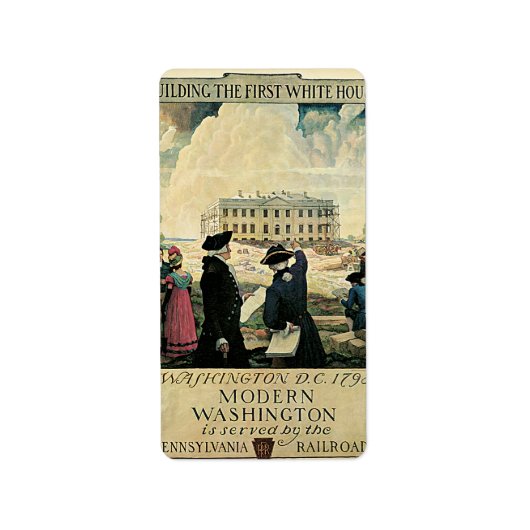 De eerste reisposter voor het Witte Huis maken Etiket (Voorkant)