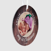 De eerste roze foto van mijn eerste kerstBaby. Ornament (voorkant)