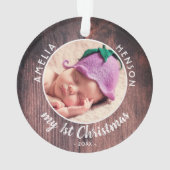 De eerste roze foto van mijn eerste kerstBaby. Ornament (achterkant)