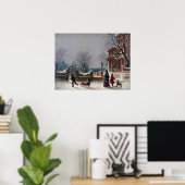 De eerste sneeuwkerstscène Archivering Poster (Thuiskantoor)