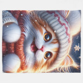 De eerste sneeuwval van Ginger Kitten Fleece Deken (Voorkant (Horizontaal))