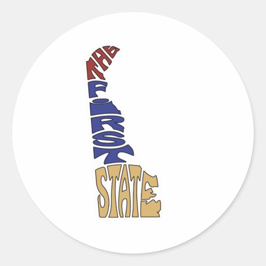 De eerste staat - Delaware Ronde Sticker (Voorkant)