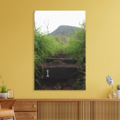 De eerste stap nodigt de fietsers uit op de Koko-k Canvas Afdruk (Insitu (Woonkamer))