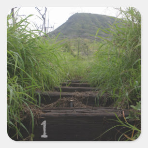 De eerste stap nodigt de fietsers uit op de Koko-k Vierkante Sticker