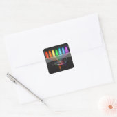 De Eerste Stap Vierkante Sticker (Envelop)