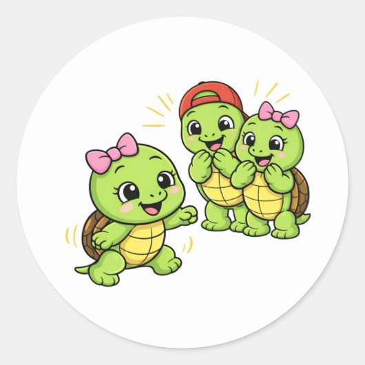 De eerste stapjes van de baby ronde sticker (Voorkant)