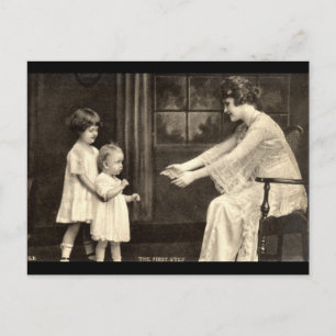 De eerste stappen van de baby  1918 briefkaart