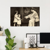 De eerste stappen van de baby  1918 poster (Thuiskantoor)