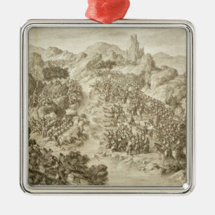 De eerste strijd tussen het Chinese leger en dat Metalen Ornament