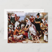 De eerste Thanksgiving, 1621. Briefkaarten (Voorkant / Achterkant)