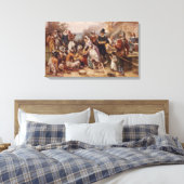De eerste Thanksgiving 1621 | c.1932 Canvas Afdruk (Insitu (Slaapkamer))