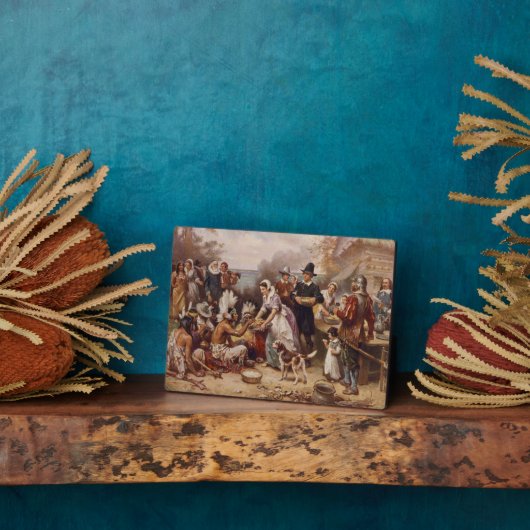 De eerste Thanksgiving 1621 | c.1932 Fotoplaat (Zijkant)