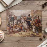 De eerste Thanksgiving 1621 | c.1932 Legpuzzel<br><div class="desc">Eerste Thanksgiving 1621,  c.1932 (fotomechanische drukapparatuur),  Ferris,  Jean Leon Gerome (1863-1930) | XOS 5672337</div>