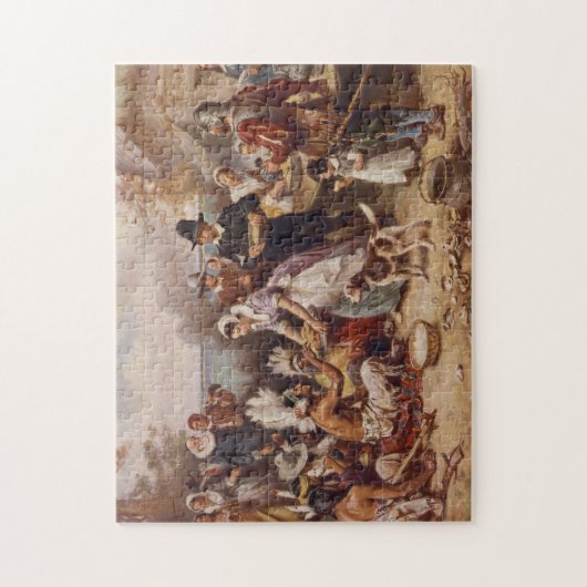 De eerste Thanksgiving 1621 | c.1932 Legpuzzel (Verticaal)