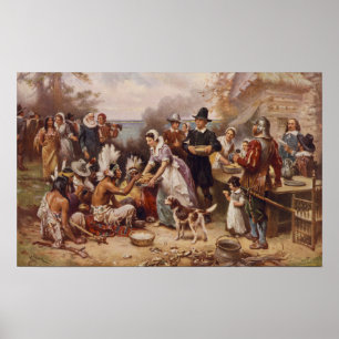 De eerste Thanksgiving 1621   c.1932 Poster
