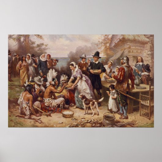 De eerste Thanksgiving 1621 | c.1932 Poster (Voorkant)