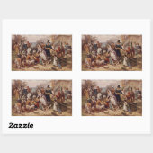 De eerste Thanksgiving 1621 | c.1932 Rechthoekige Sticker (Vel)