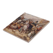 De eerste Thanksgiving 1621 | c.1932 Tegeltje (Zijkant)