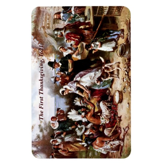 De eerste Thanksgiving, 1621. Fine Art Magneet (Verticaal)