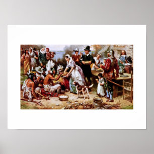 De eerste Thanksgiving, 1621. Fine Art Poster