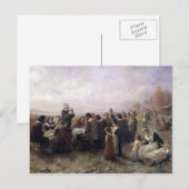 De eerste Thanksgiving bij Plymouth door Brownscom Feestdagenkaart (Voorkant / Achterkant)