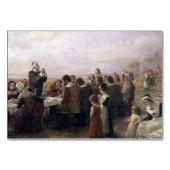 De eerste Thanksgiving bij Plymouth door Brownscom Kaart (Achterkant)